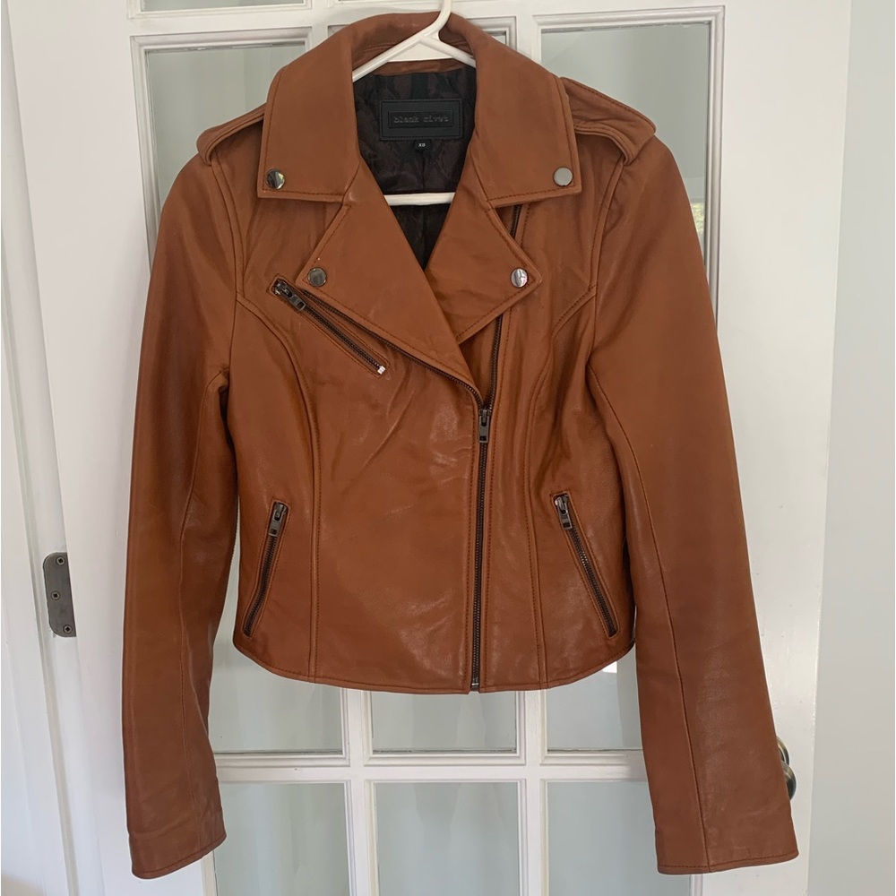 Black Rivet XS Leather Moto Jacket